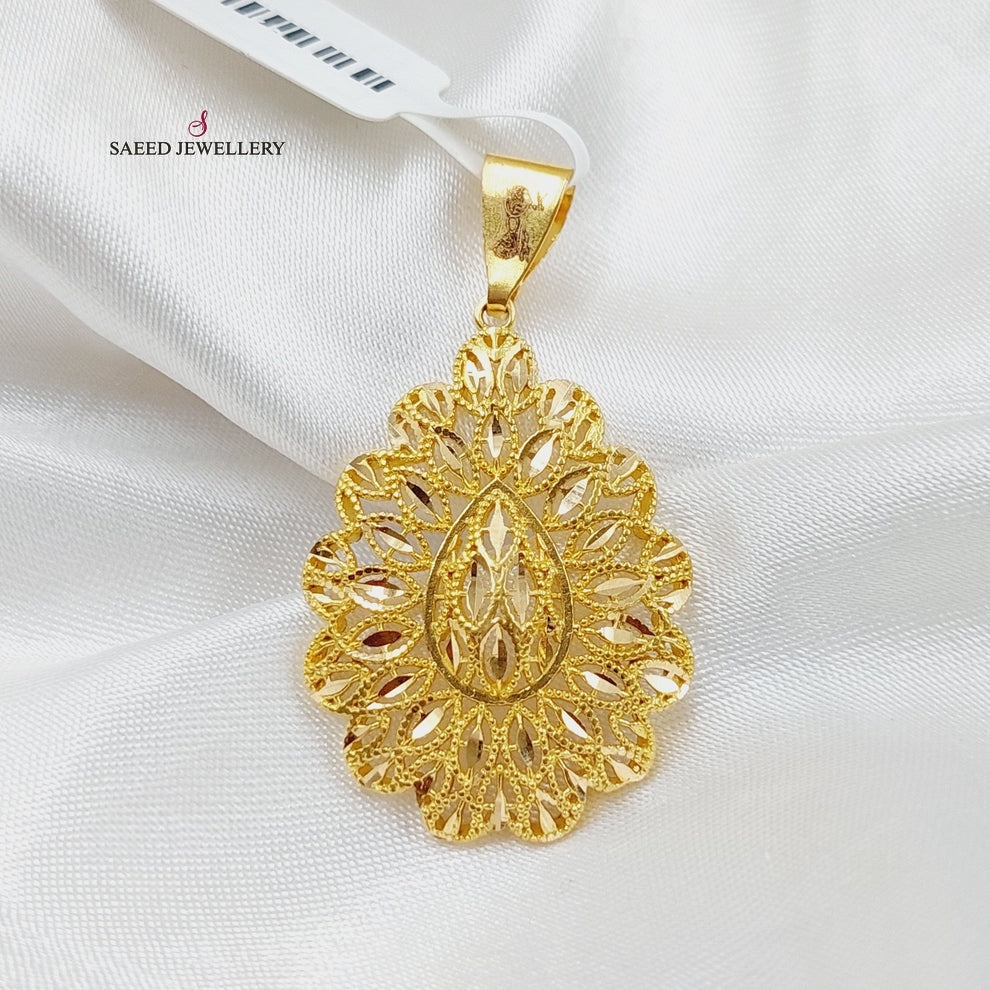 21K Gold Spike Pendant by Saeed Jewelry - Image 1