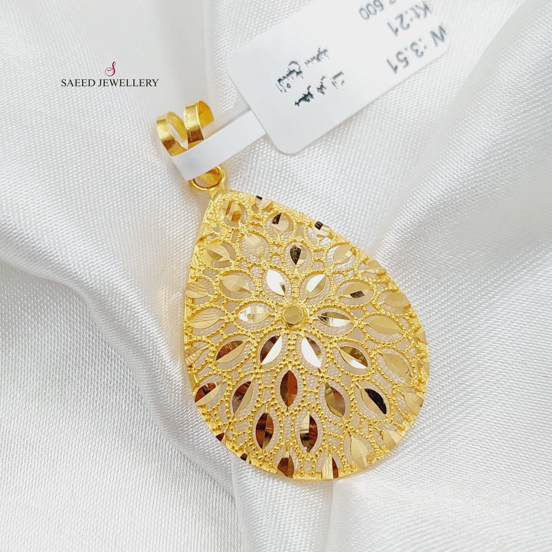 21K Gold Spike Pendant by Saeed Jewelry - Image 4