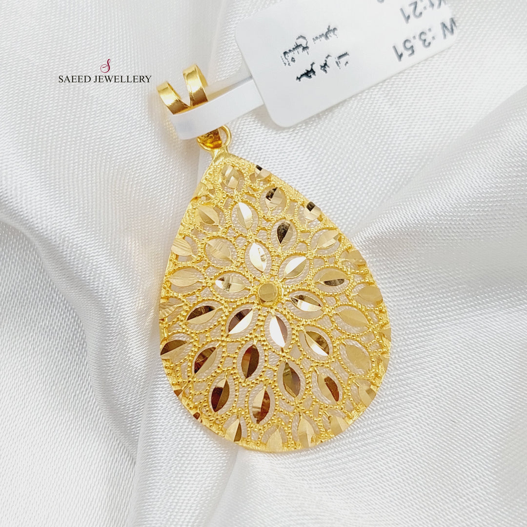 21K Gold Spike Pendant by Saeed Jewelry - Image 1