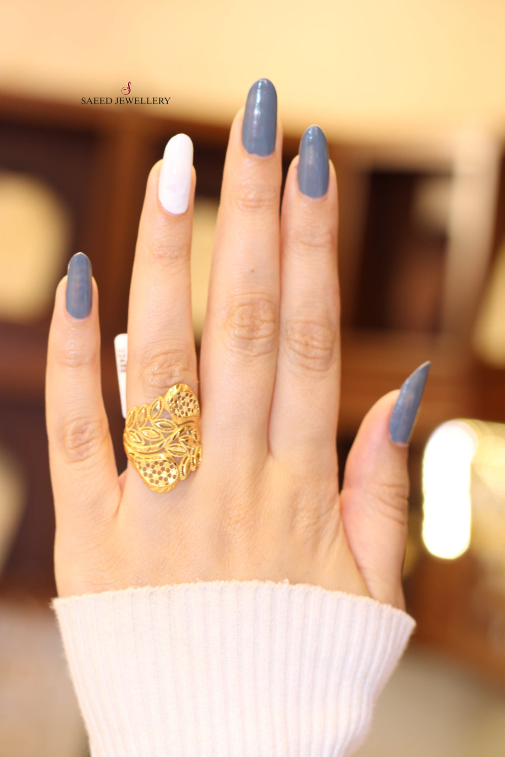 21K Gold Spike Ring by Saeed Jewelry - Image 2