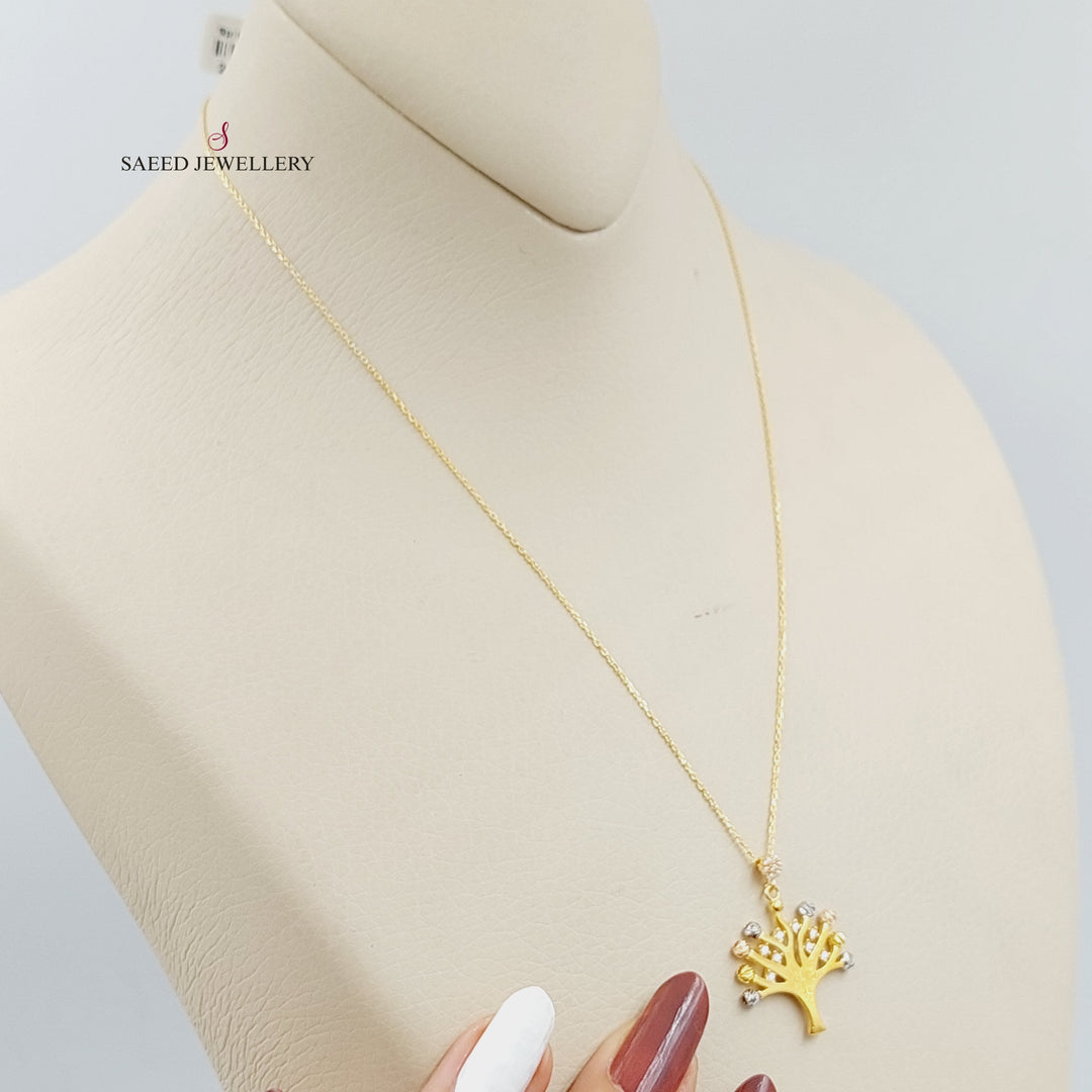 21K Gold Spike Ring Necklace by Saeed Jewelry - Image 3