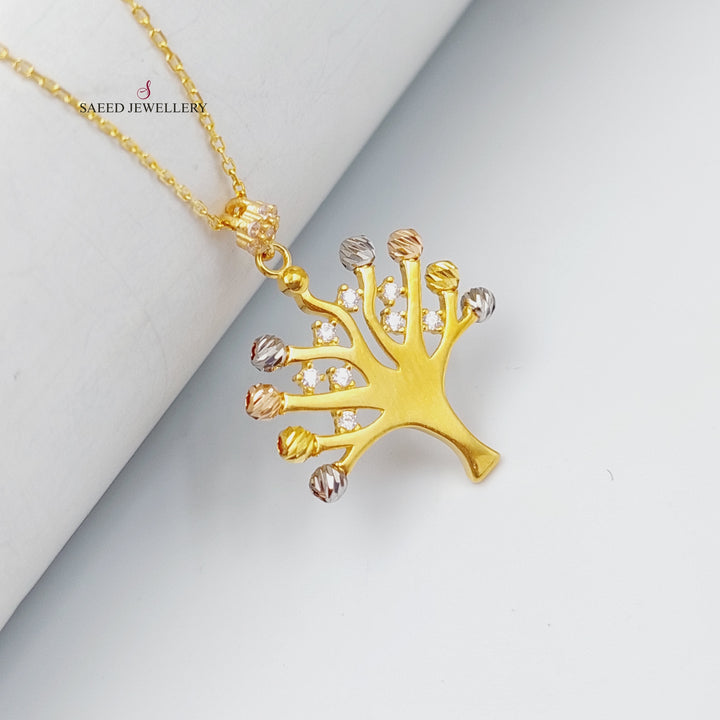 21K Gold Spike Ring Necklace by Saeed Jewelry - Image 1