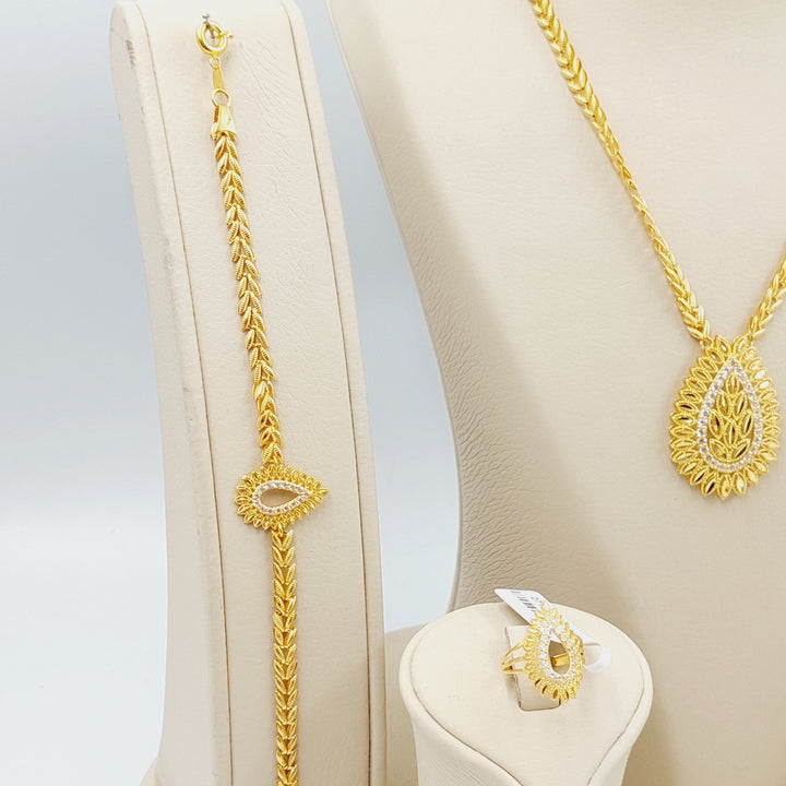 21K Gold Four Pieces Spike Set by Saeed Jewelry - Image 9