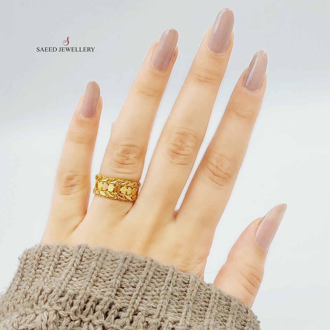 21K Gold Spike Wedding Ring by Saeed Jewelry - Image 6