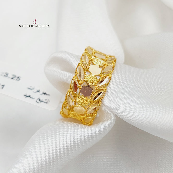 21K Gold Spike Wedding Ring by Saeed Jewelry - Image 2