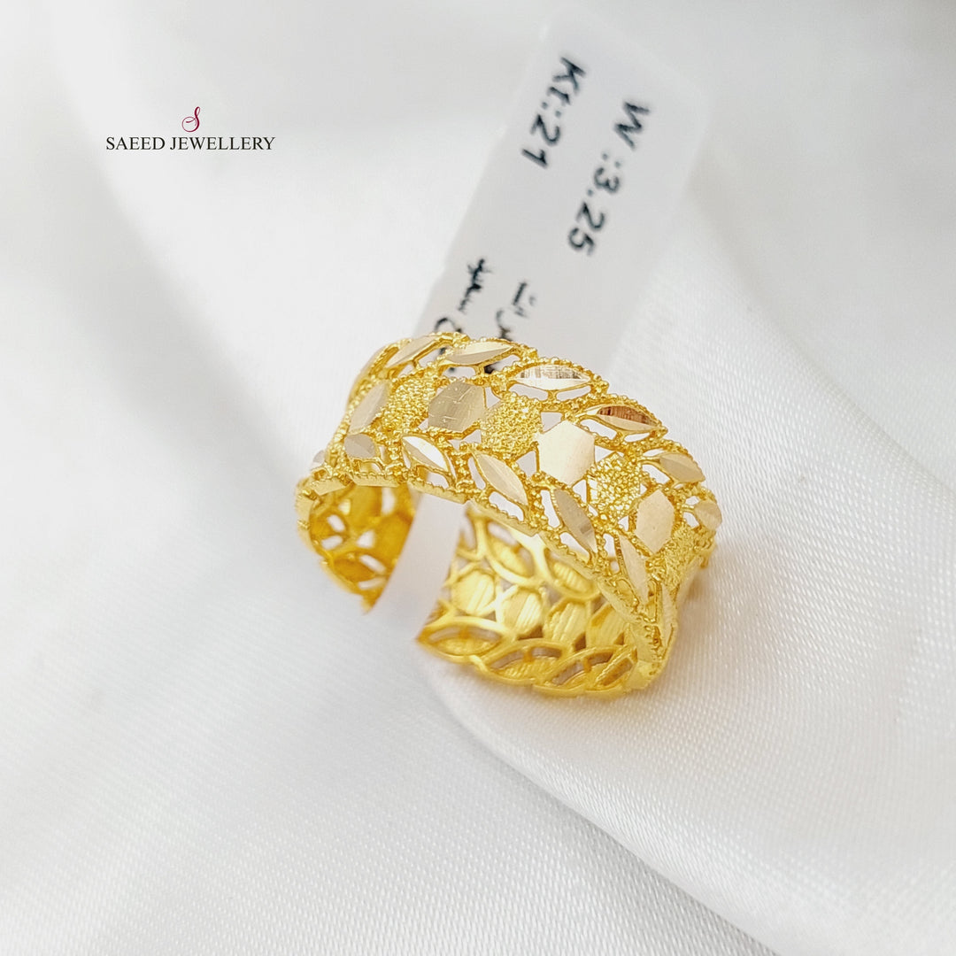 21K Gold Spike Wedding Ring by Saeed Jewelry - Image 3