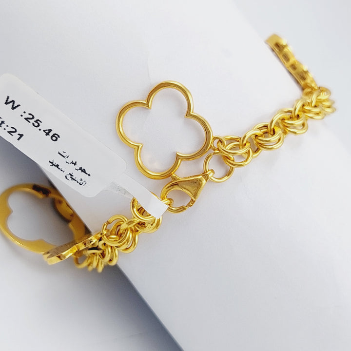 21K Gold 21K Clover Bracelet by Saeed Jewelry - Image 6