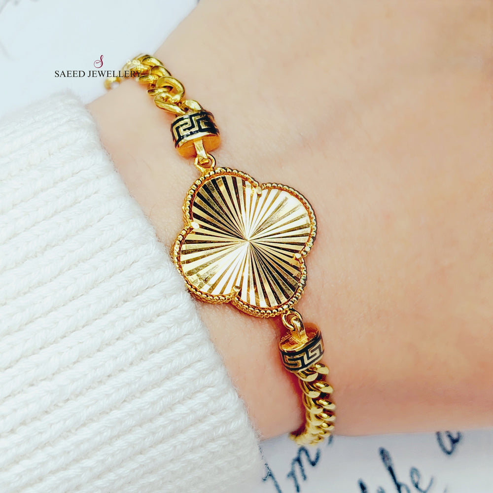 21K Gold 21K Clover Bracelet by Saeed Jewelry - Image 2