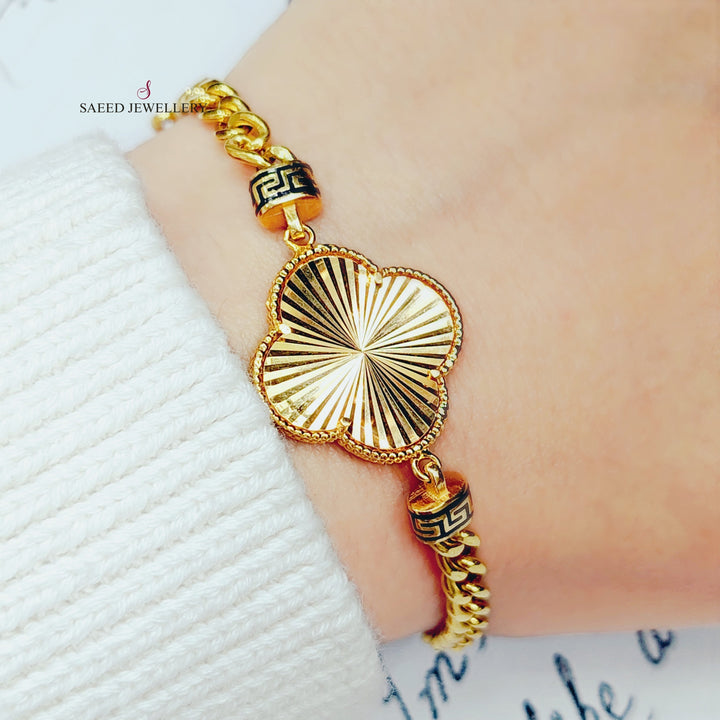 21K Gold 21K Clover Bracelet by Saeed Jewelry - Image 2