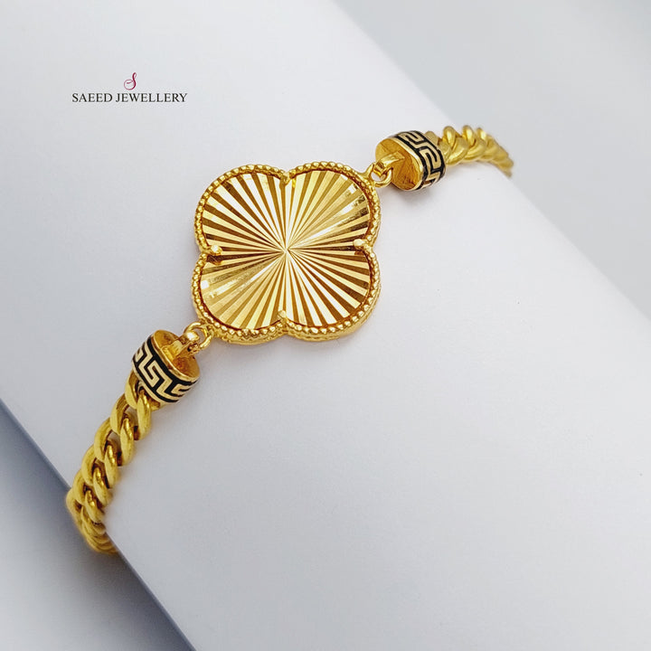 21K Gold 21K Clover Bracelet by Saeed Jewelry - Image 3