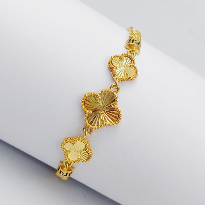 21K Gold 21K Clover Bracelet by Saeed Jewelry - Image 3