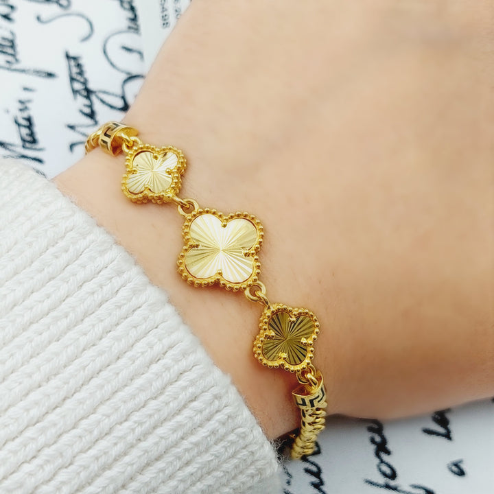 21K Gold 21K Clover Bracelet by Saeed Jewelry - Image 5