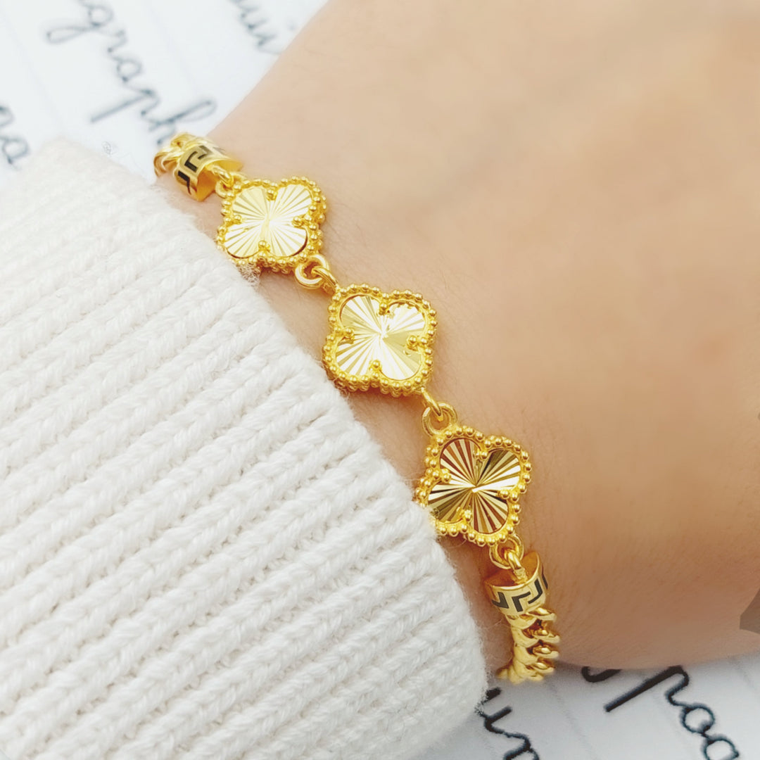 21K Gold 21K Clover Bracelet by Saeed Jewelry - Image 3