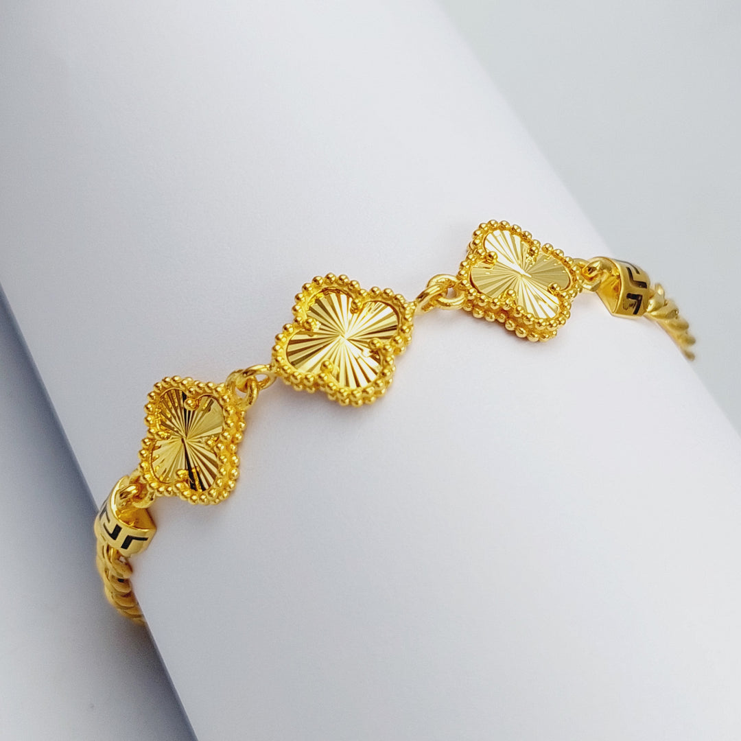 21K Gold 21K Clover Bracelet by Saeed Jewelry - Image 4