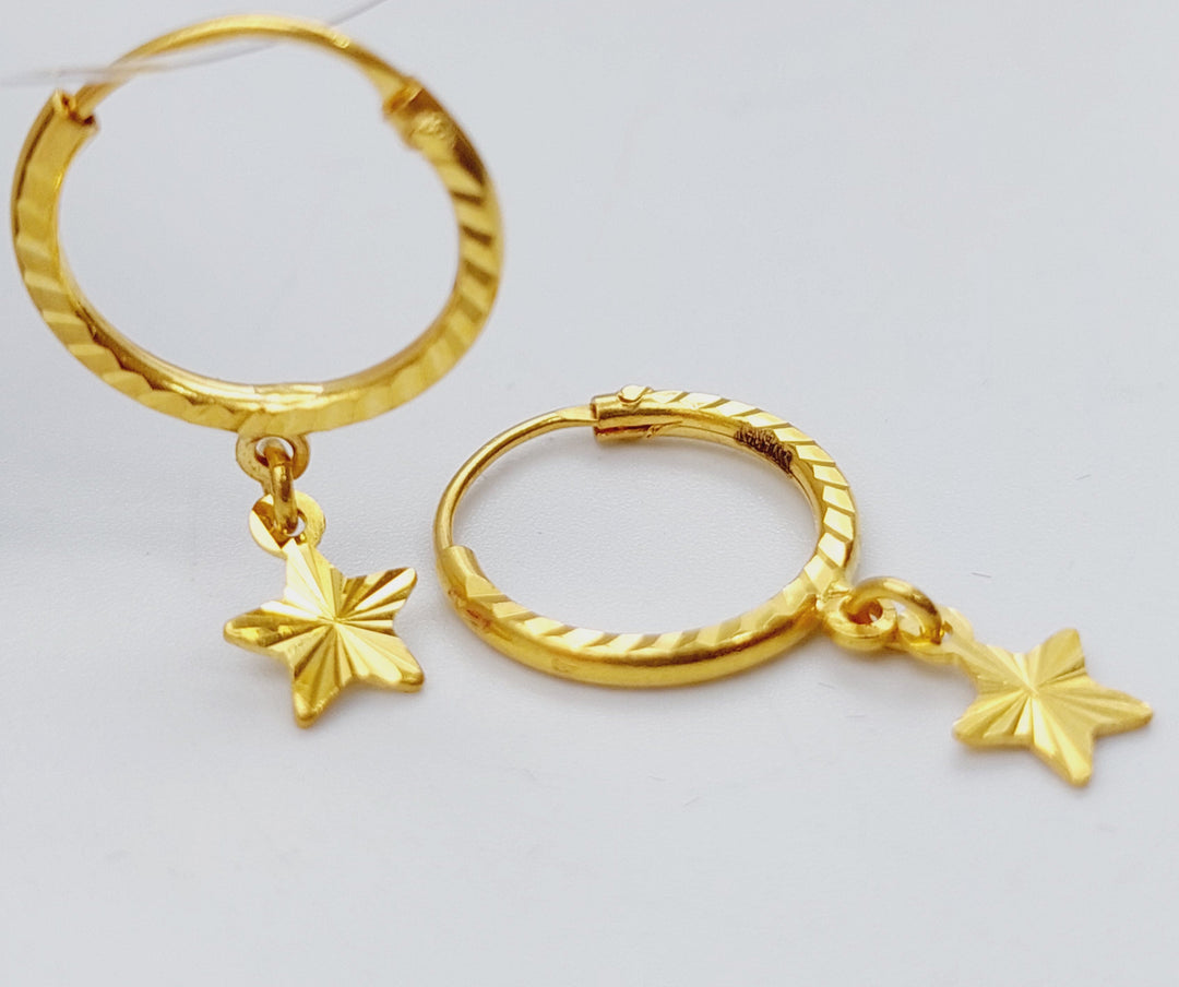 21K Gold Star Earrings by Saeed Jewelry - Image 5