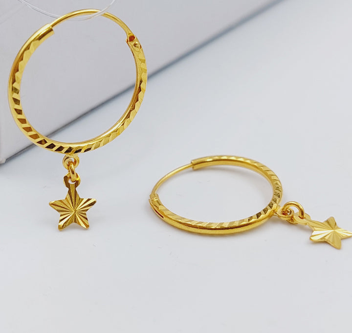 21K Gold Star Earrings by Saeed Jewelry - Image 1