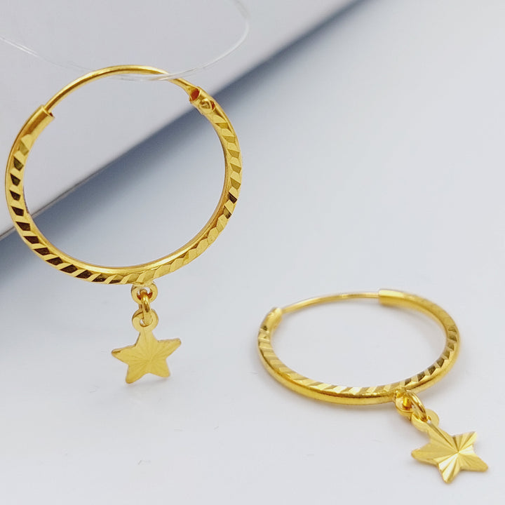 21K Gold Star Earrings by Saeed Jewelry - Image 2