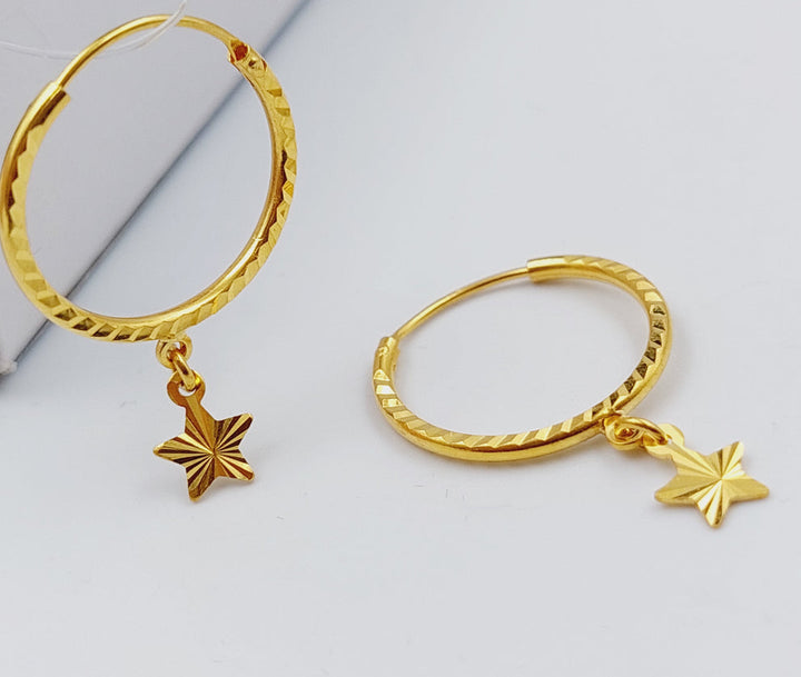 21K Gold Star Earrings by Saeed Jewelry - Image 3