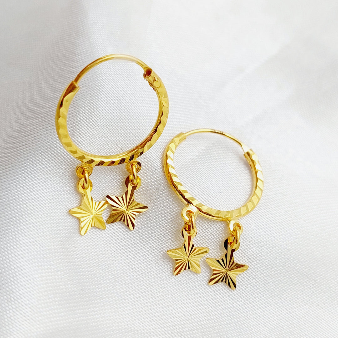 21K Gold Star Earrings by Saeed Jewelry - Image 5