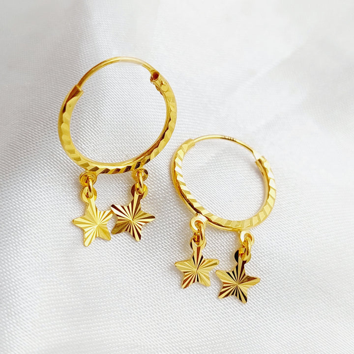 21K Gold Star Earrings by Saeed Jewelry - Image 2