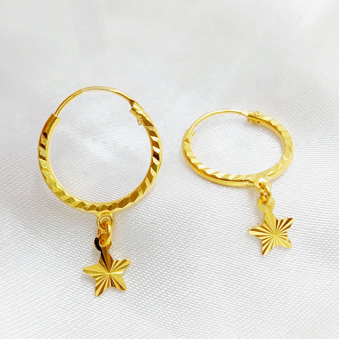 21K Gold Star Earrings by Saeed Jewelry - Image 2