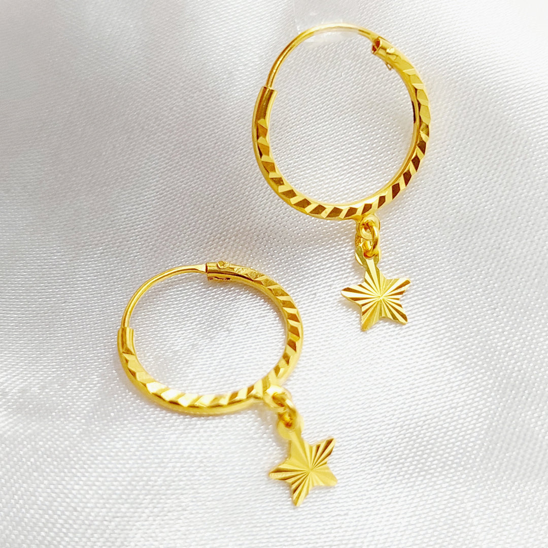 21K Gold Star Earrings by Saeed Jewelry - Image 2