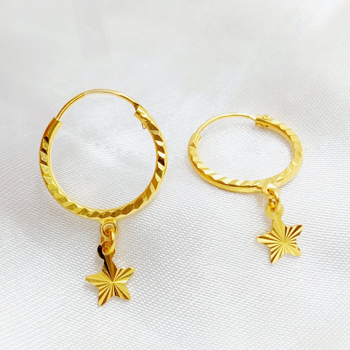 21K Gold Star Earrings by Saeed Jewelry - Image 1