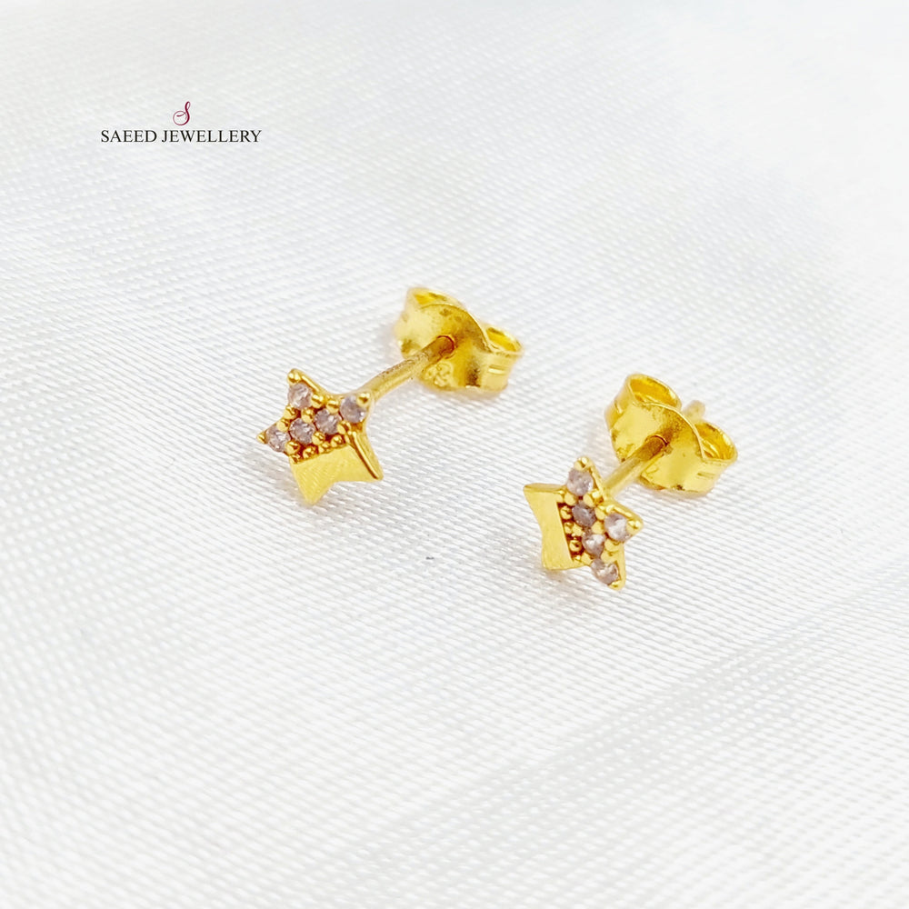 21K Gold Star Earrings by Saeed Jewelry - Image 2