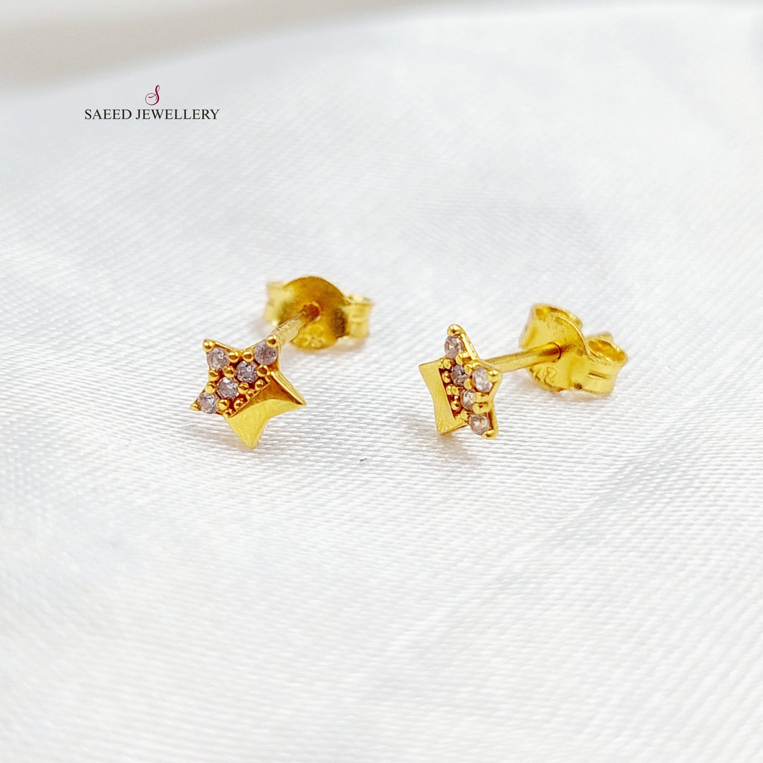 21K Gold Star Earrings by Saeed Jewelry - Image 1