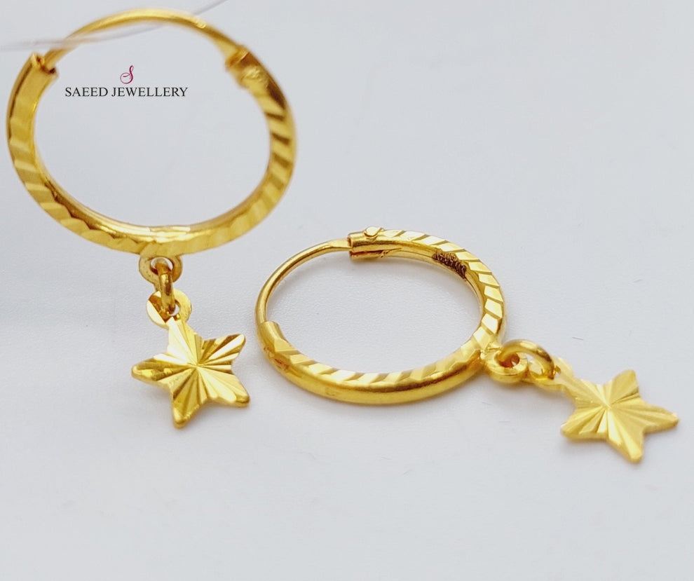 21K Gold Star Earrings by Saeed Jewelry - Image 4