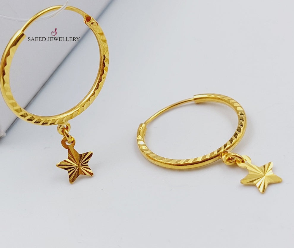 21K Gold Star Earrings by Saeed Jewelry - Image 2