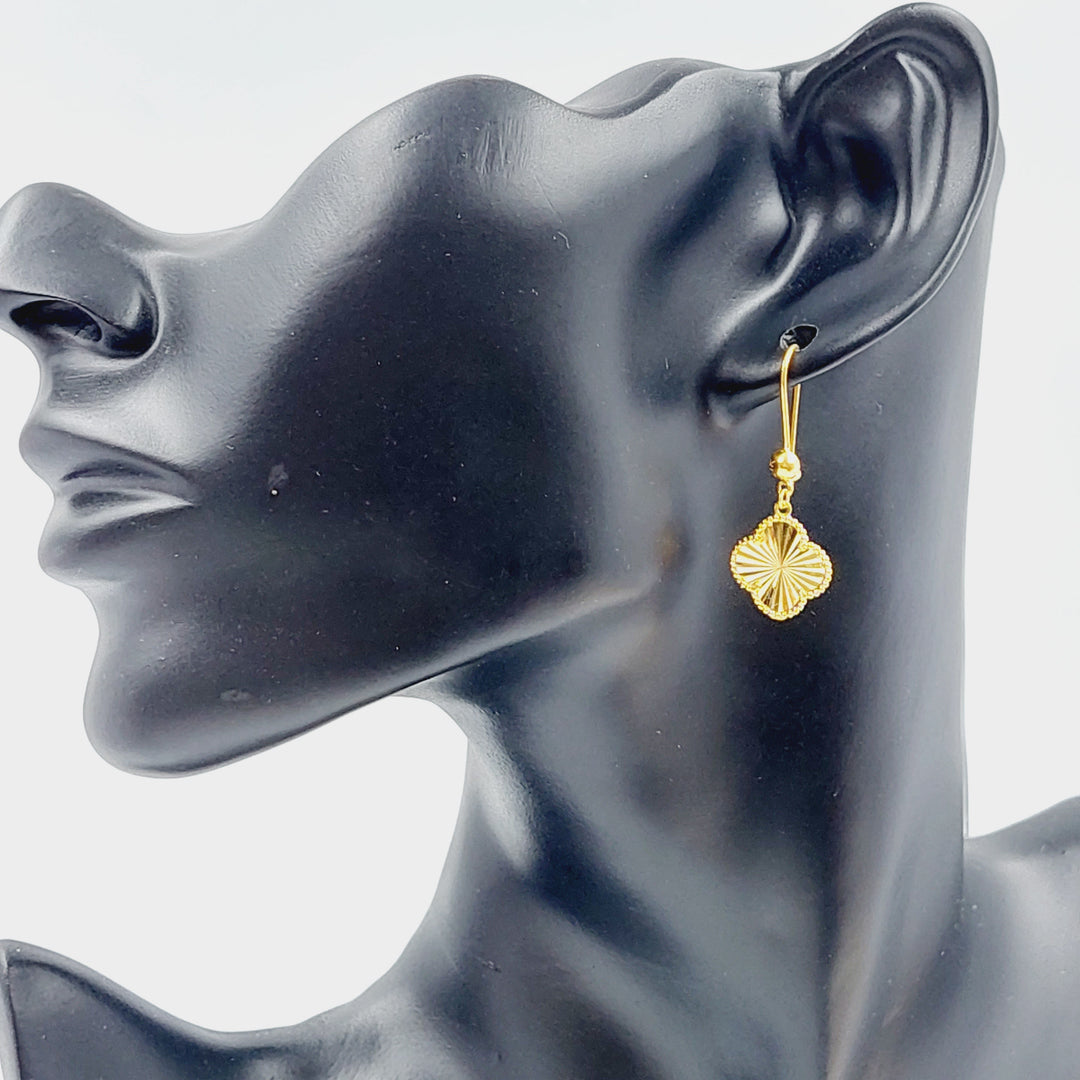 21K Gold 21K Clover Earrings by Saeed Jewelry - Image 1