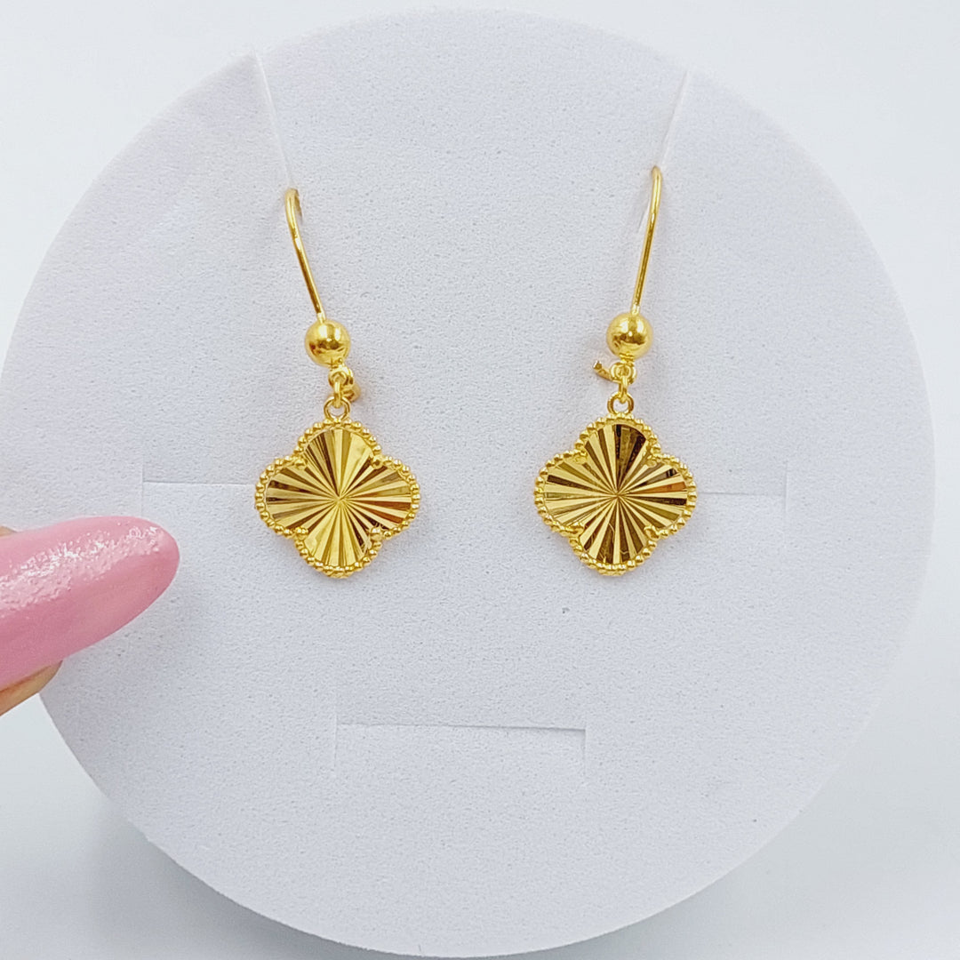 21K Gold 21K Clover Earrings by Saeed Jewelry - Image 1