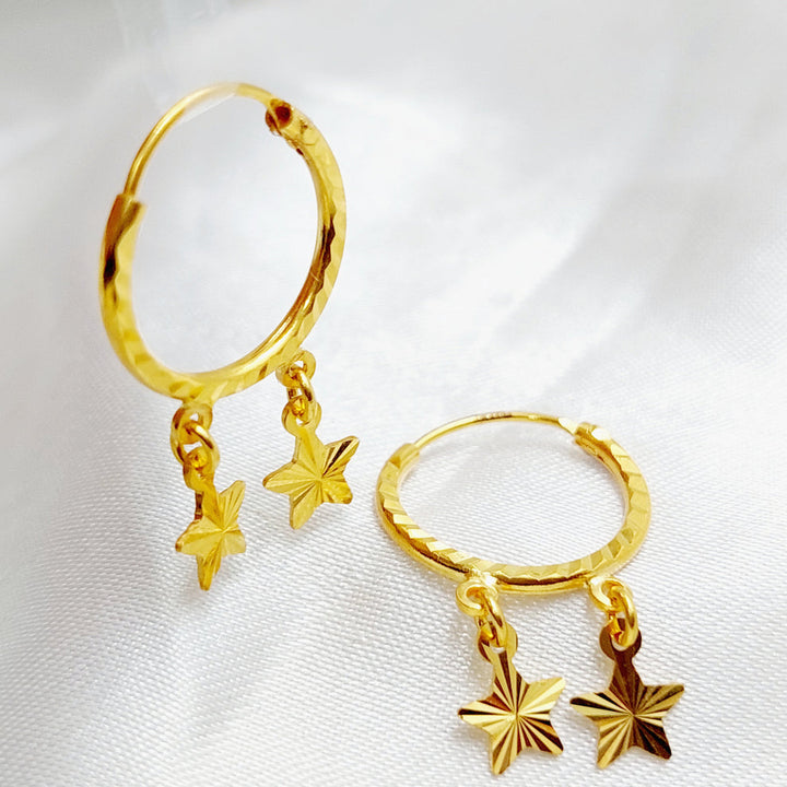 21K Gold Star Earrings by Saeed Jewelry - Image 5