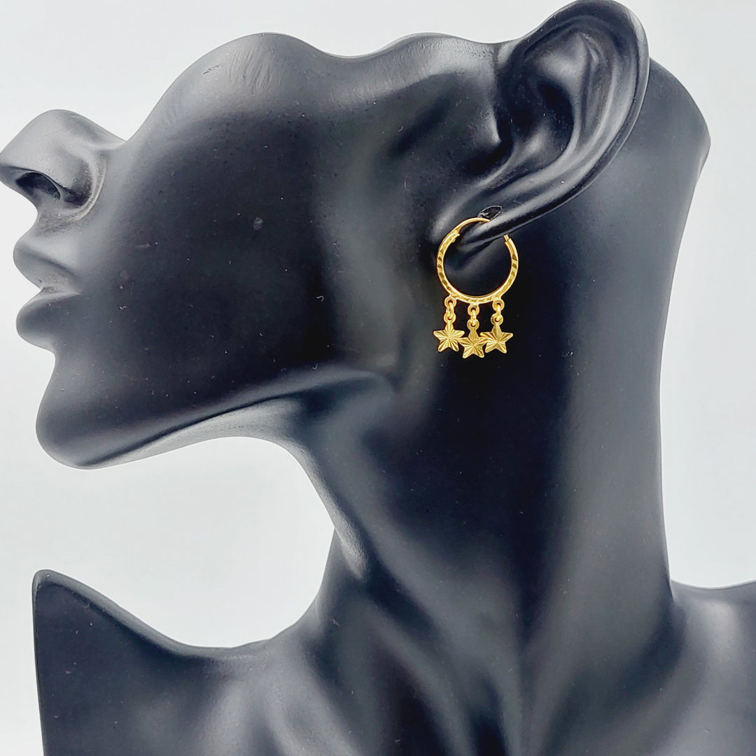 21K Gold Star Earrings by Saeed Jewelry - Image 3