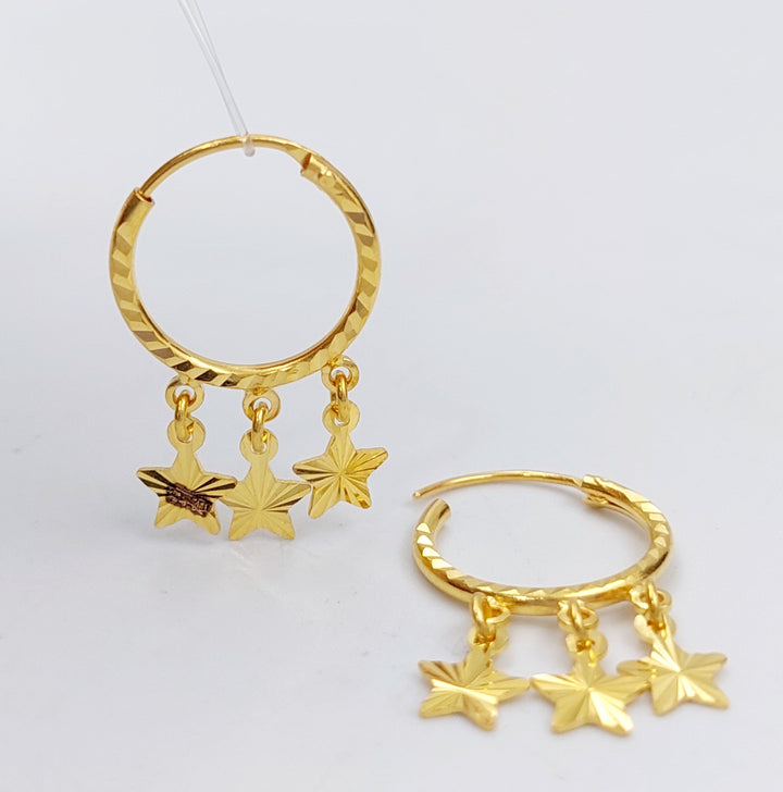 21K Gold Star Earrings by Saeed Jewelry - Image 1