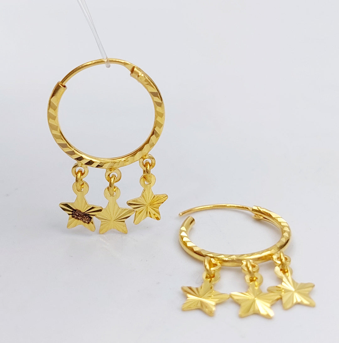 21K Gold Star Earrings by Saeed Jewelry - Image 4