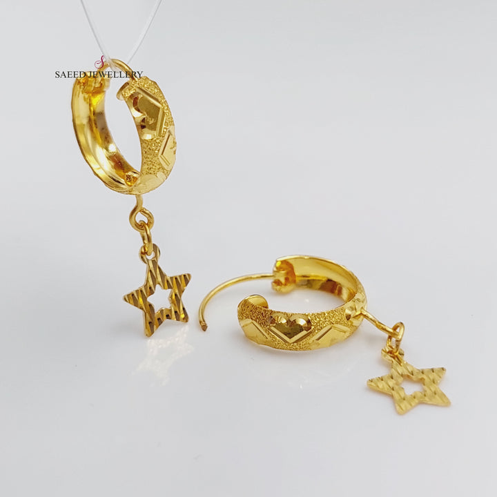 21K Gold Star Earrings by Saeed Jewelry - Image 10