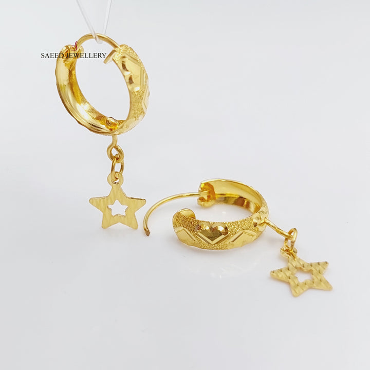 21K Gold Star Earrings by Saeed Jewelry - Image 8