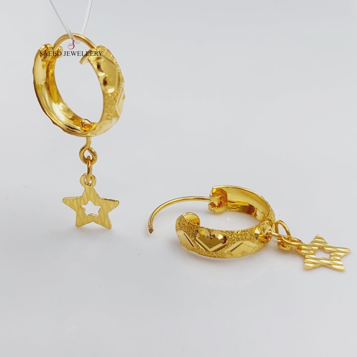 21K Gold Star Earrings by Saeed Jewelry - Image 9