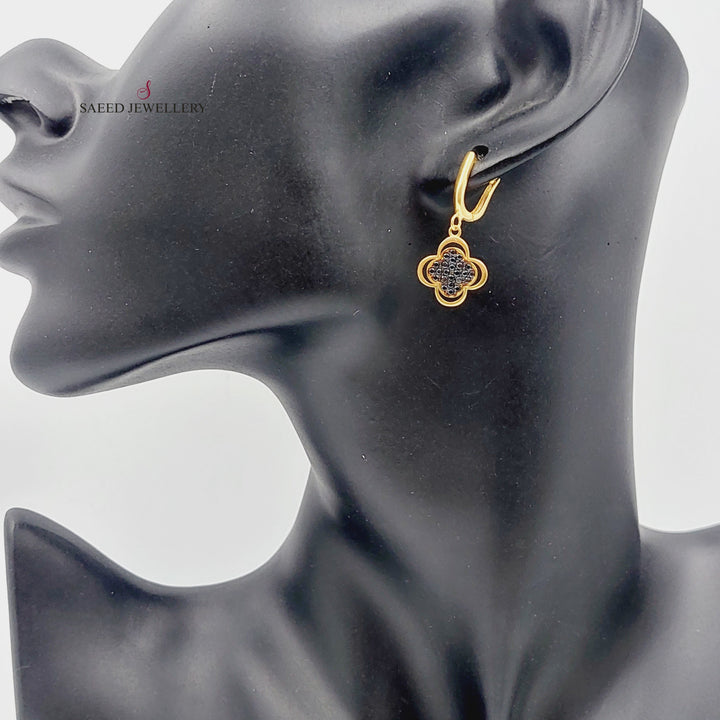 21K Gold 21K Clover Earrings by Saeed Jewelry - Image 8