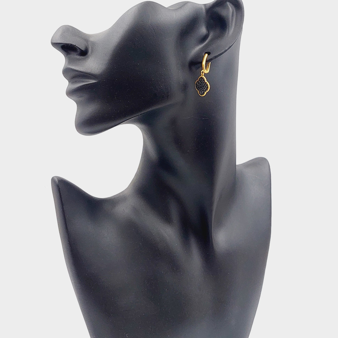 21K Gold 21K Clover Earrings by Saeed Jewelry - Image 8