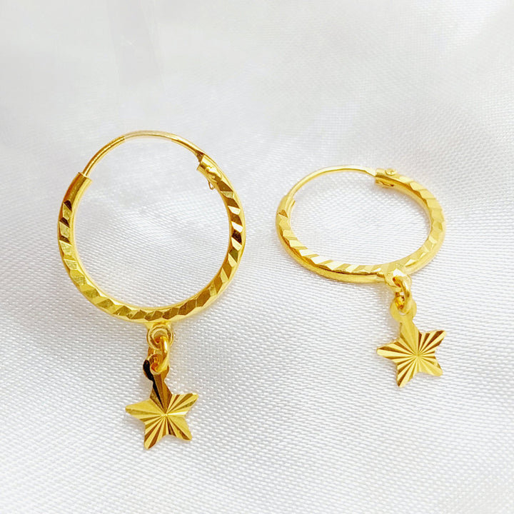 21K Gold Star Earrings by Saeed Jewelry - Image 4