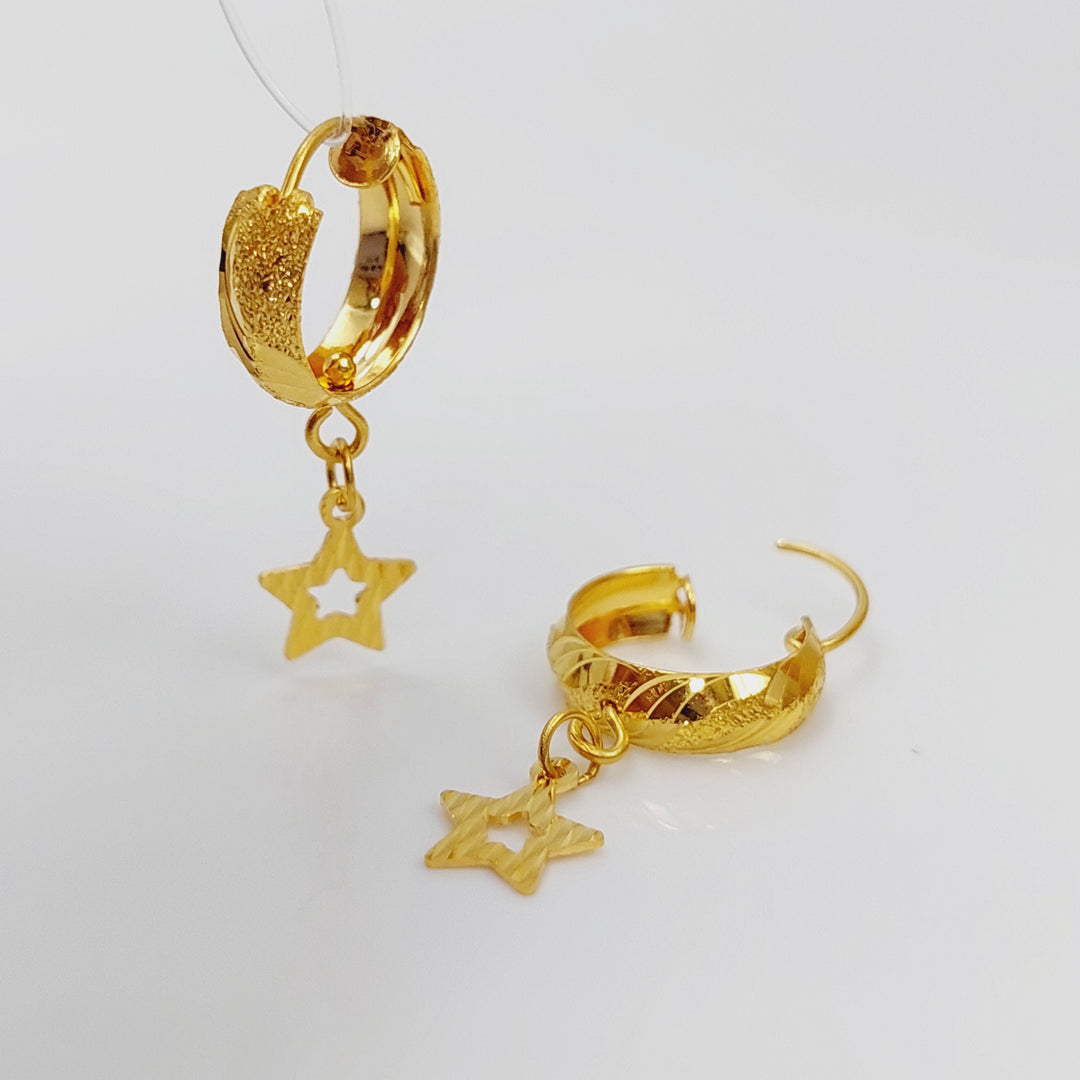 21K Gold Star Earrings by Saeed Jewelry - Image 2