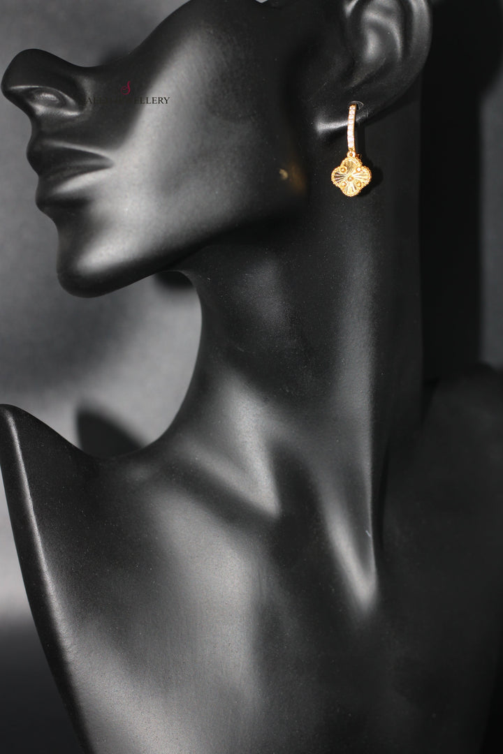 21K Gold 21K Clover Earrings by Saeed Jewelry - Image 3