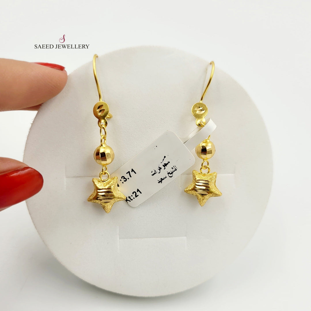 21K Gold 21K Clover Earrings by Saeed Jewelry - Image 1