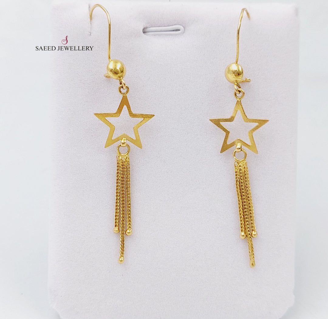 21K Gold Star Earrings by Saeed Jewelry - Image 1