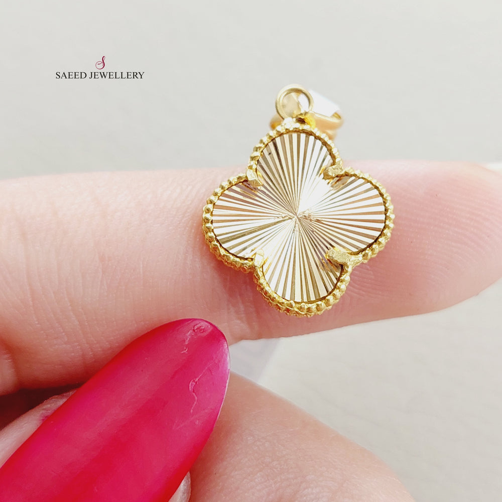 21K Gold 21K Clover Pendant by Saeed Jewelry - Image 2