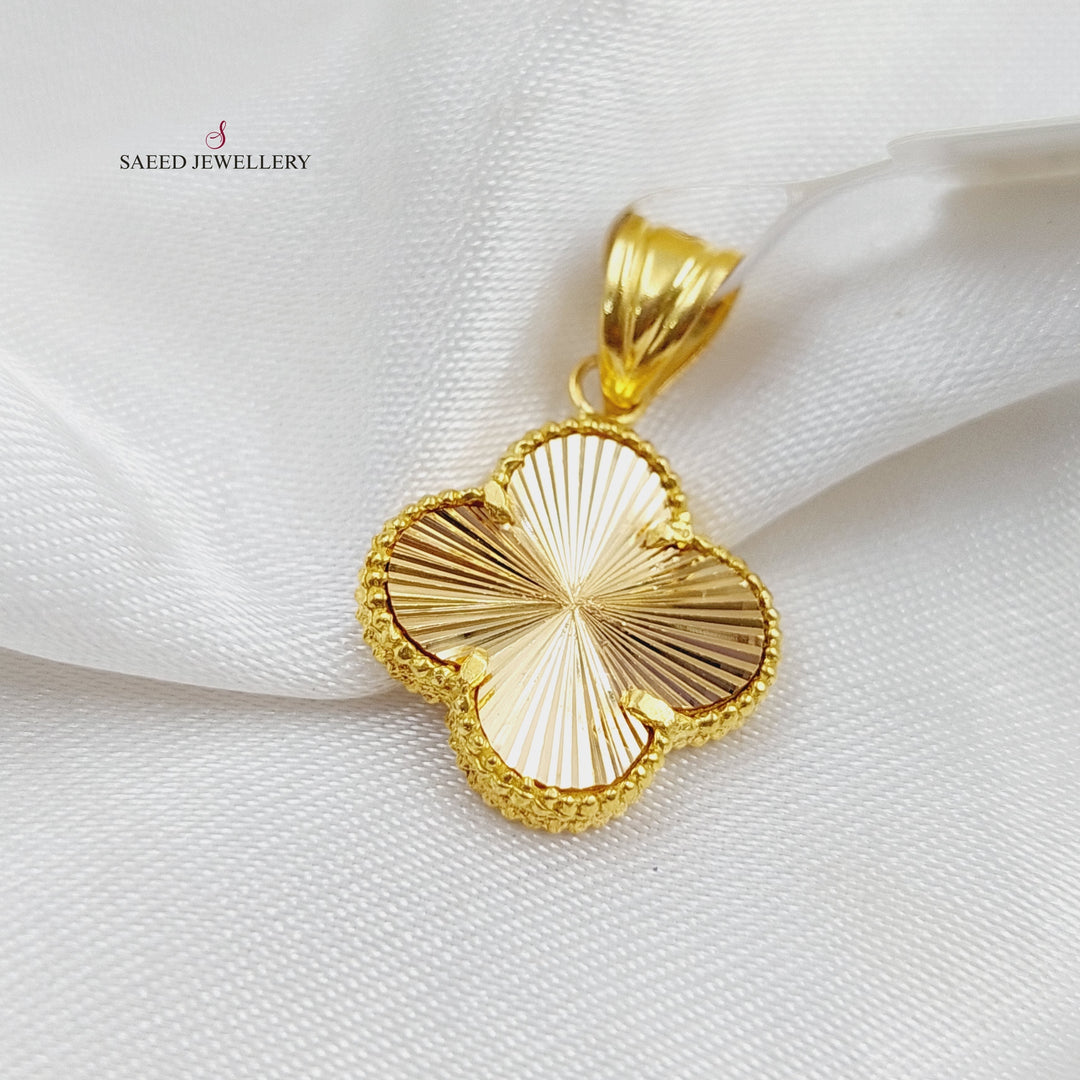 21K Gold 21K Clover Pendant by Saeed Jewelry - Image 4