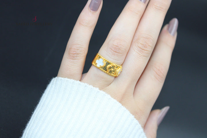 21K Gold 21K Cloverr Ring by Saeed Jewelry - Image 7